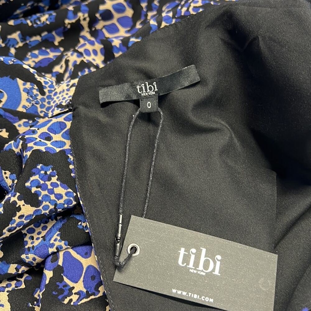 TIBI Silk Python Print Long Sleeve Mini Shift Dre… - image 9